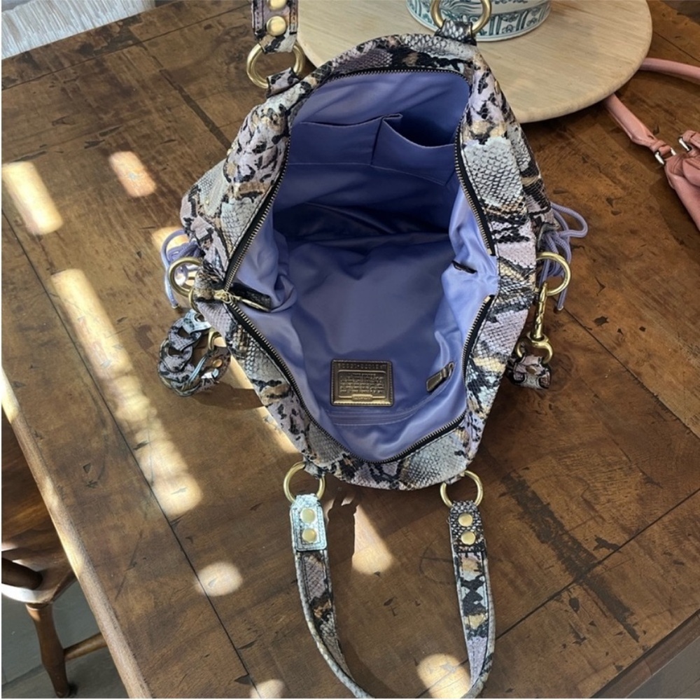 Coach Studded Snake Print Shoulder Bag - Picture 8 of 15